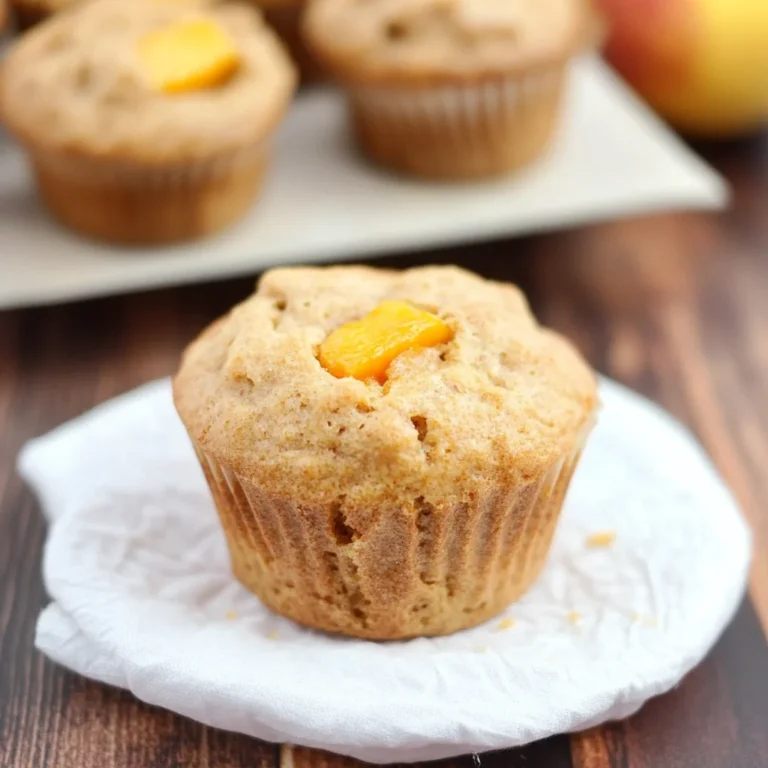 Healthy Honey Peach Muffins