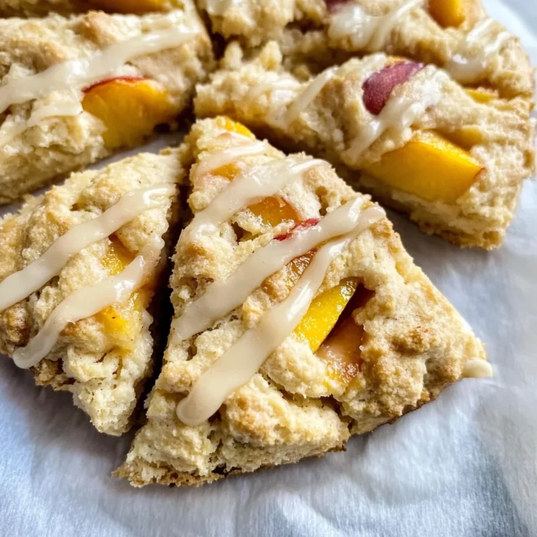 Peach Scones with Honey Vanilla Glaze