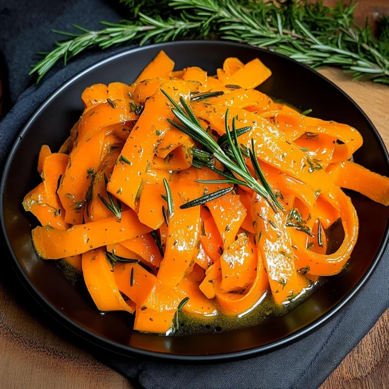 Carrot Ribbons in Rosemary Butter Sauce