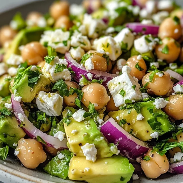 Chickpea Feta Avocado Salad