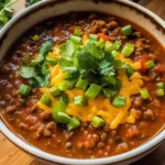 Crockpot Spicy Queso Beef Chili