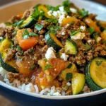 Greek-Style Beef and Zucchini Rice Bowl