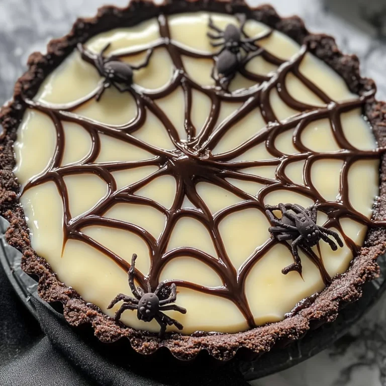 Halloween Chocolate Spiderweb Tart