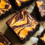 Halloween Cream Cheese Swirl Brownies