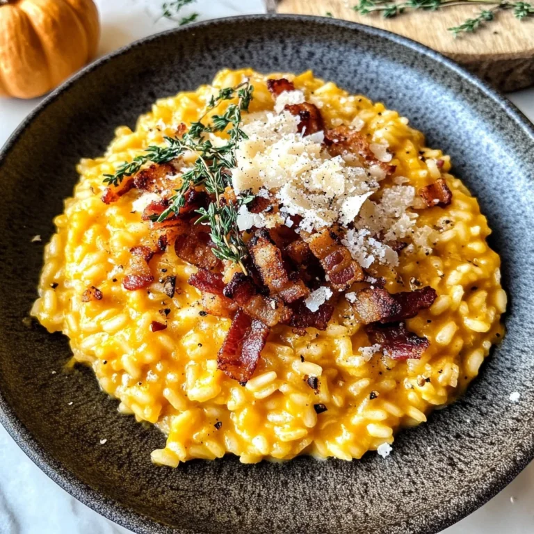 Pumpkin Risotto with Turkey Bacon & Parmesan
